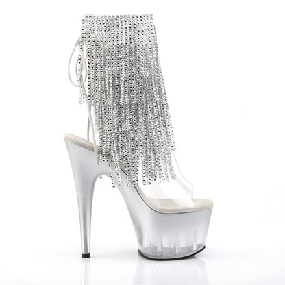 ADORE-1017RSFT 7" Heel Clear Silver Strippers Ankle Boots-Pleaser- Sexy Shoes Fetish Heels