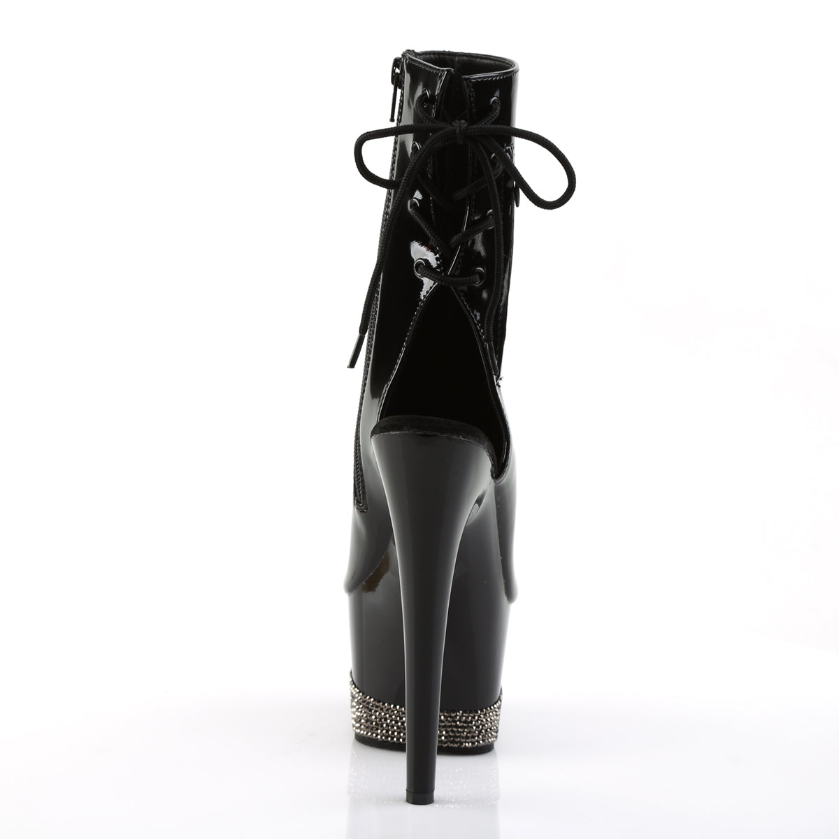 ADORE-1018-3 7" Heel Black and Pewter Strippers Ankle Boots-Pleaser- Sexy Shoes Fetish Footwear