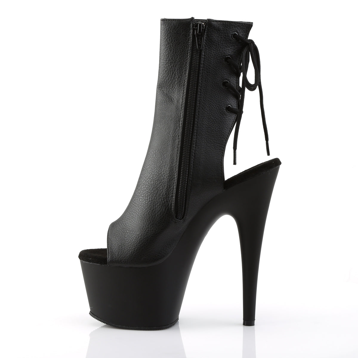 ADORE-1018 Pleasers 7 Inch Heel Black Strippers Ankle Boots-Pleaser- Sexy Shoes Pole Dance Heels