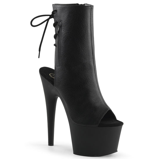 ADORE-1018 Pleasers 7 Inch Heel Black Strippers Ankle Boots-Pleaser- Sexy Shoes