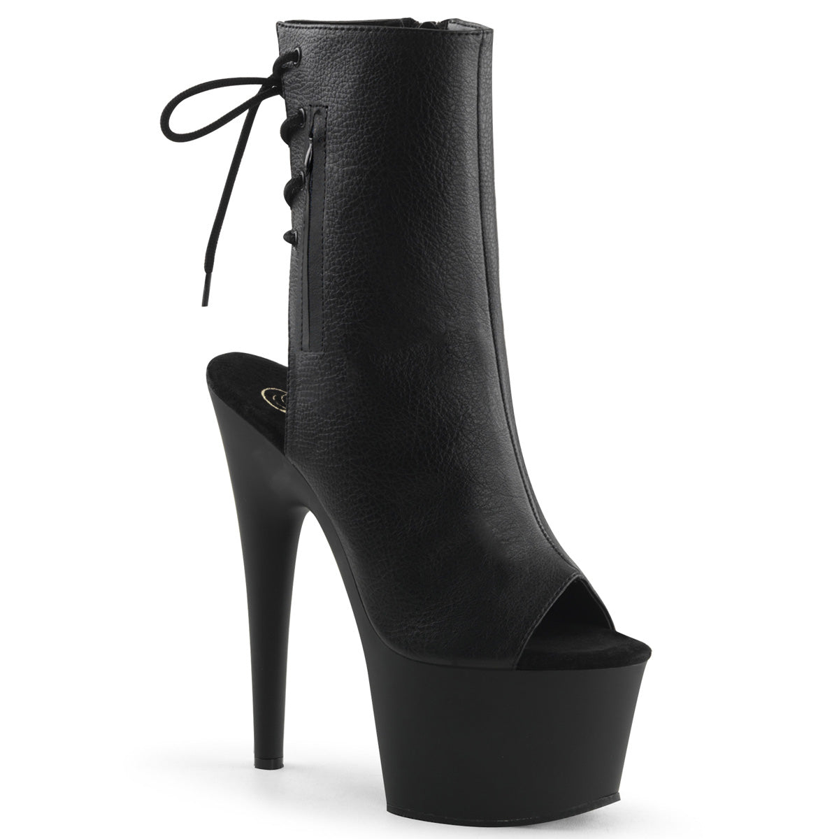ADORE-1018 Pleasers 7 Inch Heel Black Strippers Ankle Boots