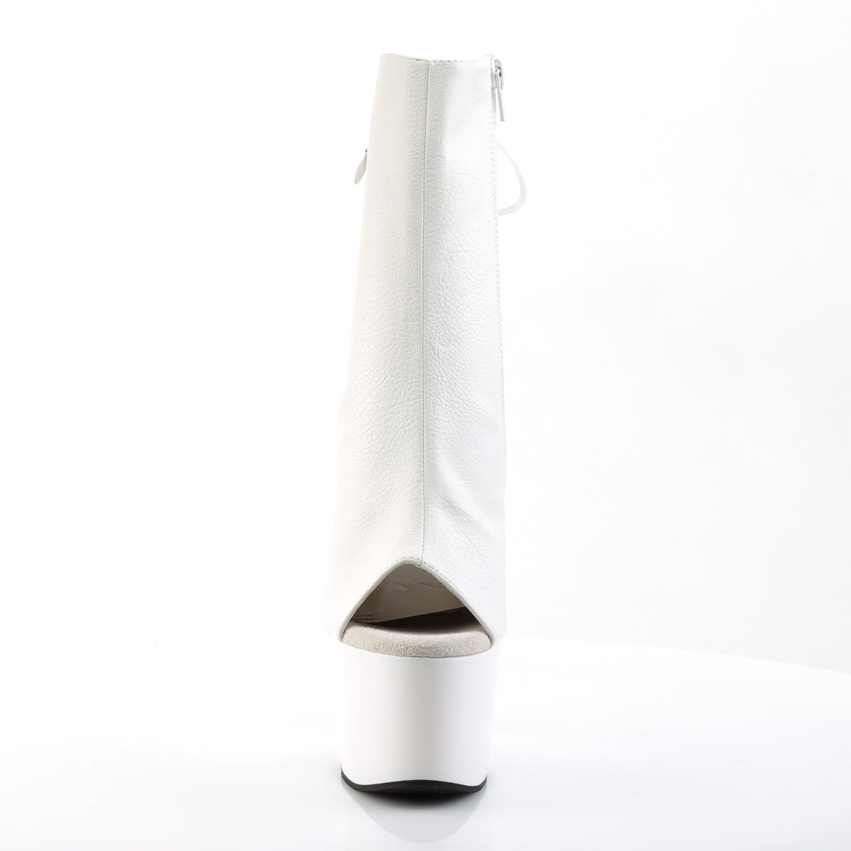 adore 1018 pleaser stripper sexy boots 7 inch heel platforms open toe back ankle boots white