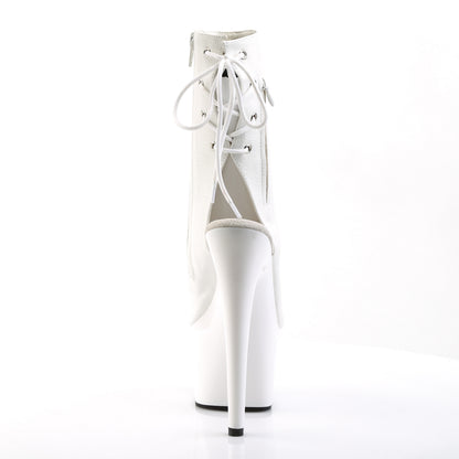 ADORE-1018 Pleasers 7 Inch Heel White Strippers Ankle Boots-Pleaser- Sexy Shoes Fetish Footwear