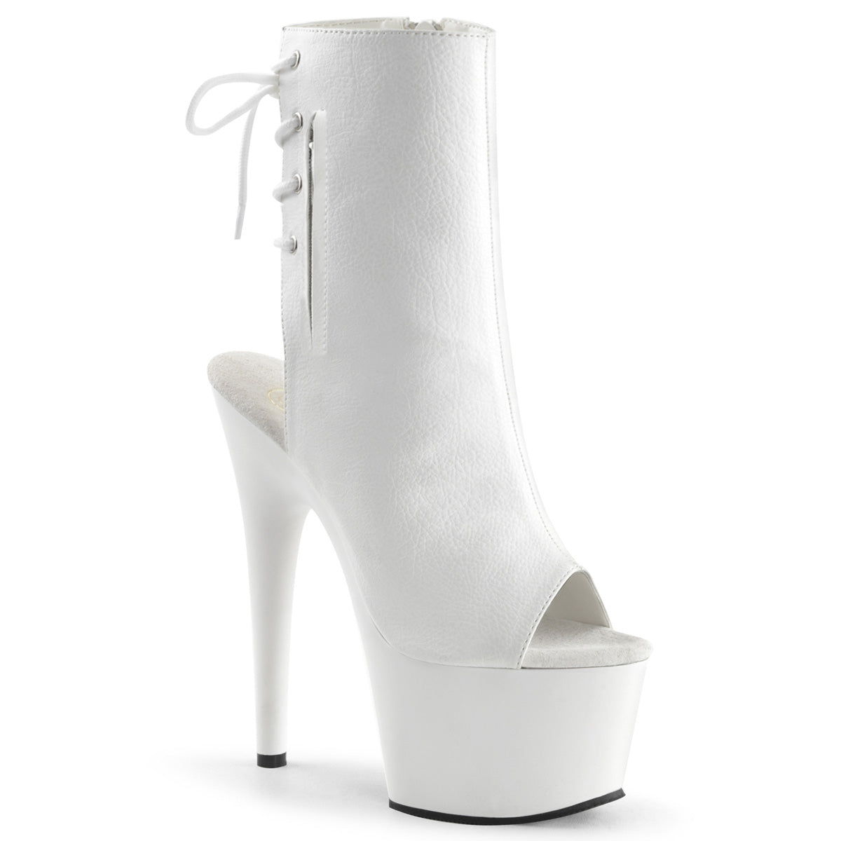 ADORE-1018 Pleasers 7 Inch Heel White Strippers Ankle Boots-Pleaser- Sexy Shoes