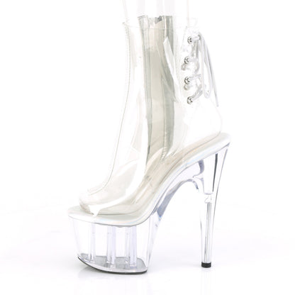 ADORE-1018C Pleasers 7 Inch Heel Clear Strippers Ankle Boots-Pleaser- Sexy Shoes Pole Dance Heels