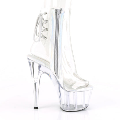 ADORE-1018C Pleasers 7 Inch Heel Clear Strippers Ankle Boots-Pleaser- Sexy Shoes Fetish Heels
