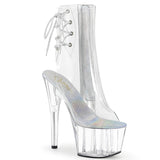 Clear 7 Inch Pole Dancing Ankle Boots -  Pleaser ADORE-1018C