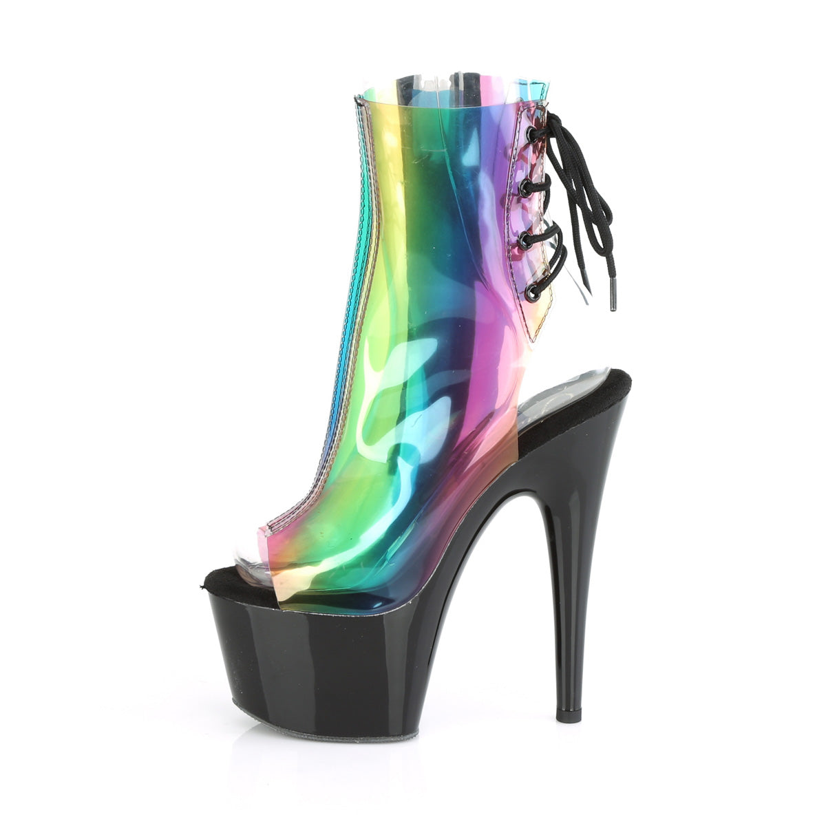 ADORE-1018C-RB Pleaser 7" Heel Rainbow Strippers Ankle Boots-Pleaser- Sexy Shoes Pole Dance Heels