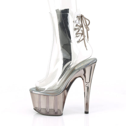 ADORE-1018CT 7" Clear and Smoke Tinted Strippers Ankle Boots-Pleaser- Sexy Shoes Pole Dance Heels