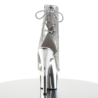 ADORE-1018DCS Pleasers 7" Heel Silver Strippers Ankle Boots-Pleaser- Sexy Shoes Fetish Footwear