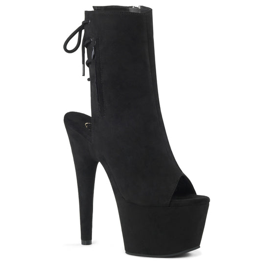 ADORE-1018FS Pleaser 7 Inch Heel Black Strippers Ankle Boots-Pleaser- Sexy Shoes