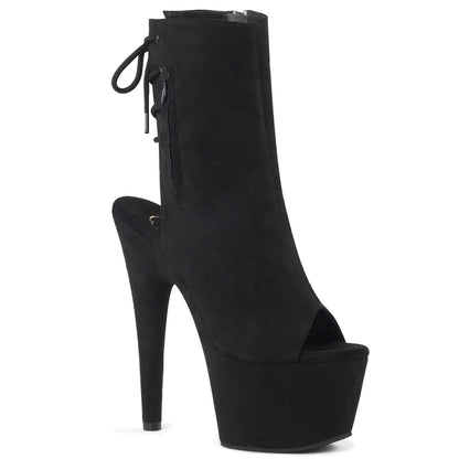 ADORE-1018FS Pleaser 7 Inch Heel Black Suede Pole Dancing Ankle Boots