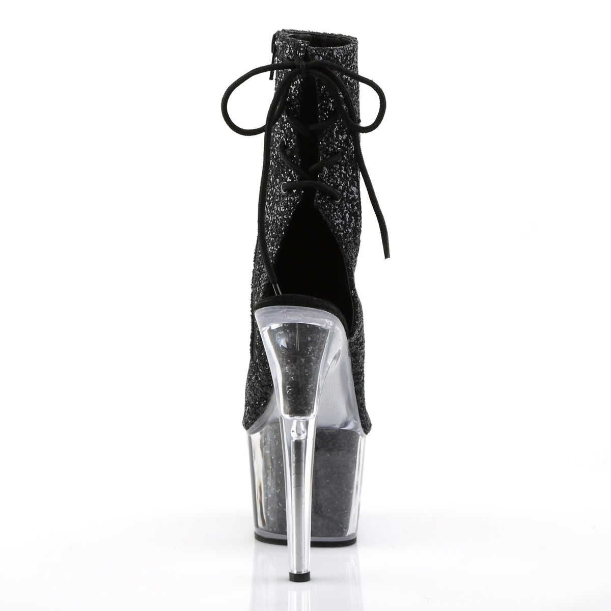 ADORE-1018G 7 Inch Heel Black Glitter Strippers Ankle Boots-Pleaser- Sexy Shoes Fetish Footwear