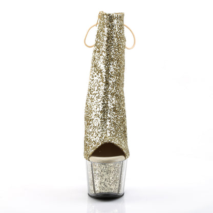 ADORE-1018G 7 Inch Heel Gold Glitter Strippers Ankle Boots-Pleaser- Sexy Shoes Alternative Footwear