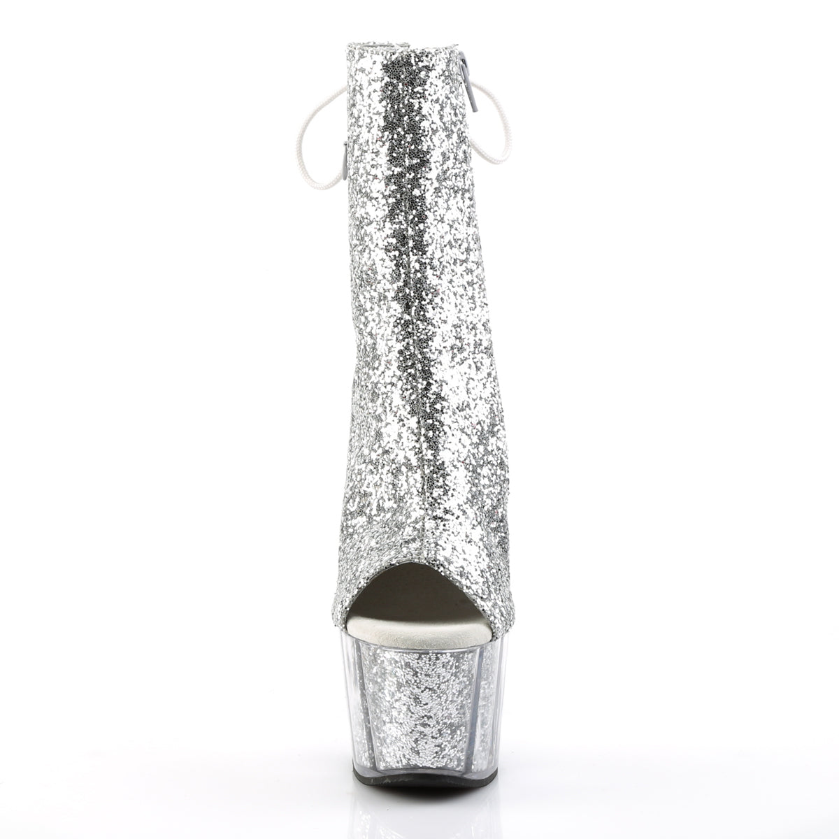ADORE-1018G 7 Inch Heel Silver Glitter Strippers Ankle Boots-Pleaser- Sexy Shoes Alternative Footwear