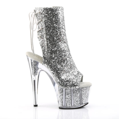 ADORE-1018G 7 Inch Heel Silver Glitter Strippers Ankle Boots-Pleaser- Sexy Shoes Fetish Heels