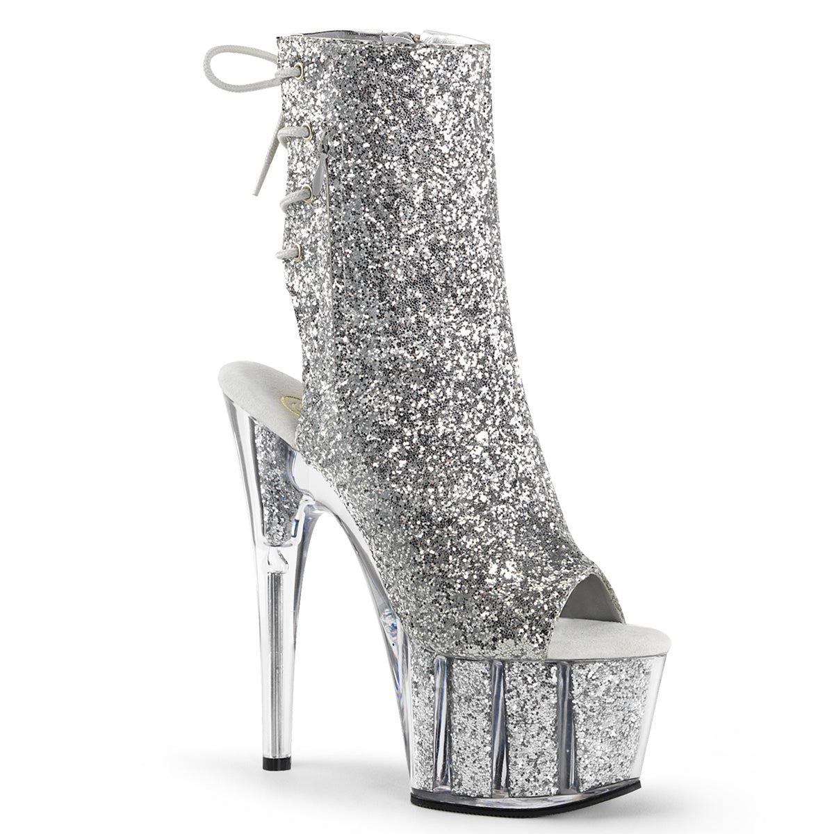 Adore-1018g Tacón de tacón de 7 pulgadas Silver Glitter Pole Dance Boots