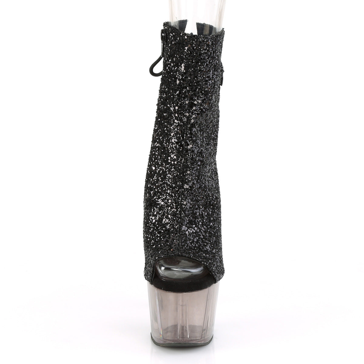 ADORE-1018GT 7 Inch Heel Black Glitter Strippers Ankle Boots-Pleaser- Sexy Shoes Alternative Footwear