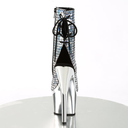 ADORE-1018MSC 7" Heel Silver Hologram Strippers Ankle Boots-Pleaser- Sexy Shoes Fetish Footwear