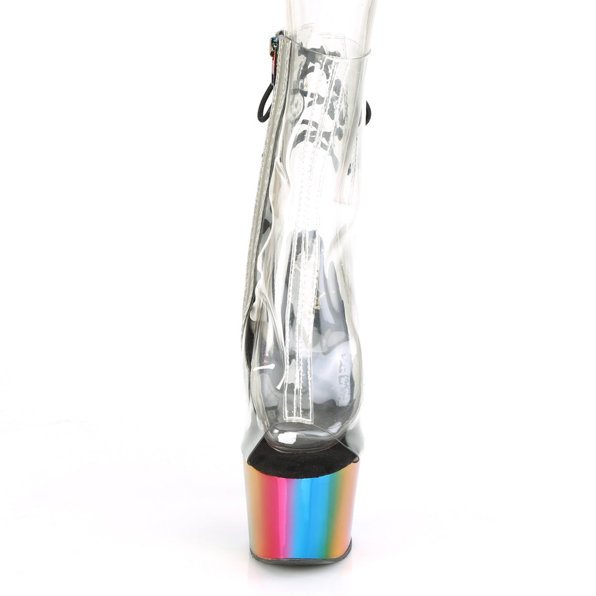 adore 1018rc_pleaser_platforms_exotic_dancing_ankle_mid calf_boots_pleasers_clear_rainbow_chrome