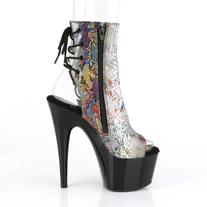 ADORE-1018SP 7" Heel Multi-Color Snake Strippers Ankle Boots-Pleaser- Sexy Shoes Fetish Heels