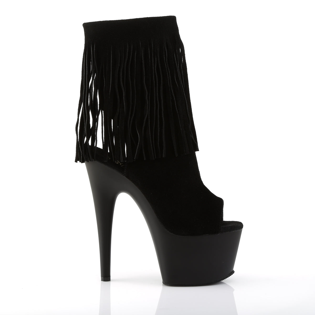 ADORE-1019 7 Inch Heel Black Suede Exotic Dancing Ankle Boot-Pleaser- Sexy Shoes Fetish Heels