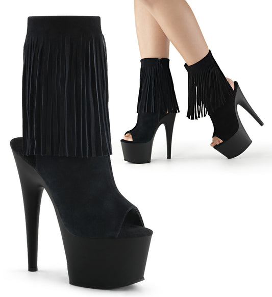 ADORE-1019 7 Inch Heel Black Suede Exotic Dancing Ankle Boot-Pleaser- Sexy Shoes