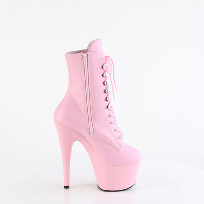 ADORE-1020 Pleaser Baby Pink Lace Up Pole Dance Ankle Boots