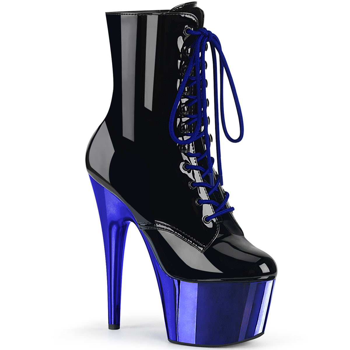 ADORE-1020 7" Heel Black & Blue Exotic Dancing Ankle Boots