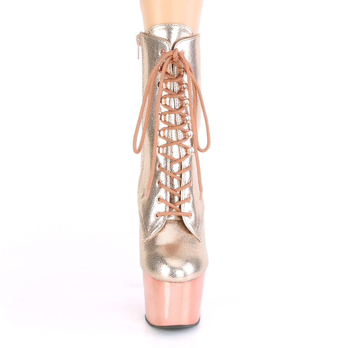 ADORE 1020 7" Heel Rose Gold Met Exotic Dance Ankle Boots Pleaser Sexy Shoes Alternative Footwear