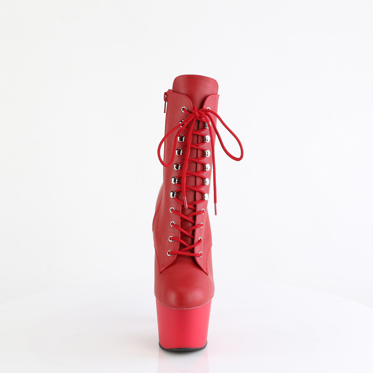 ADORE-1020 Pleaser Red Lace Up Pole Dance Ankle Boots