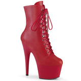 ADORE-1020 Pleaser Red Lace Up Pole Dance Ankle Boots