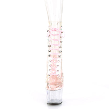 ADORE-1020C-2 Pleaser Clear Glitter Pole Dancing Platform Ankle Boots