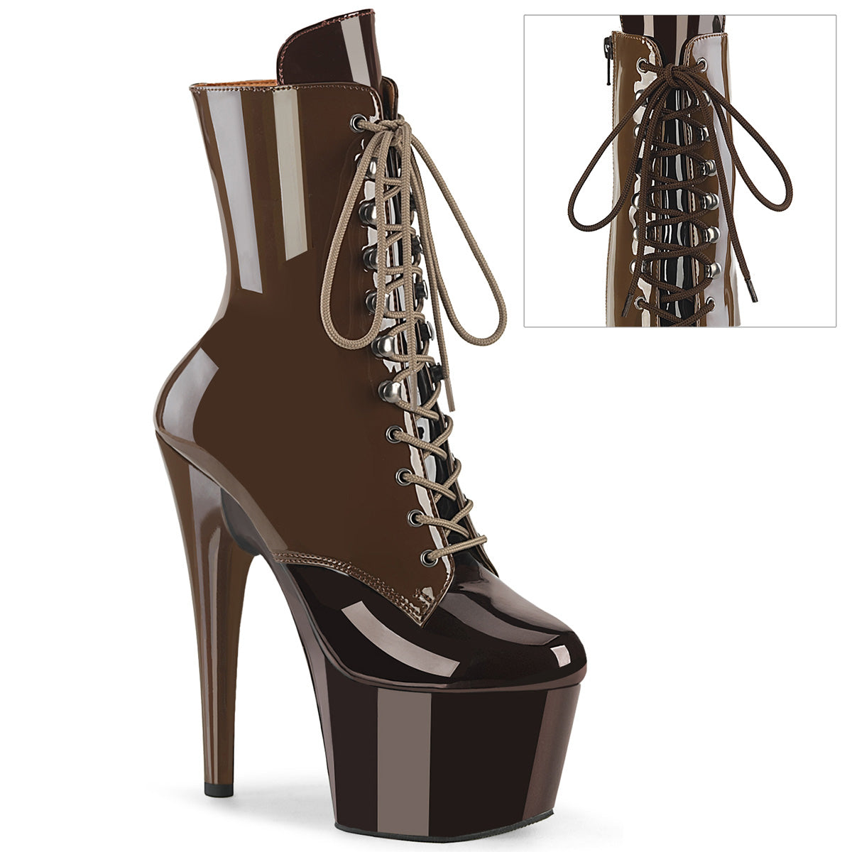 ADORE-1020DC Pleaser Pole Dancing Mocha Ankle Boots