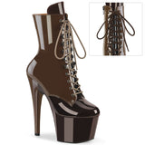 ADORE-1020DC Pleaser Pole Dancing Mocha Ankle Boots