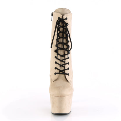 ADORE-1020FS Pleaser 7" Heel Beige Exotic Dancer Ankle Boots-Pleaser- Sexy Shoes Alternative Footwear