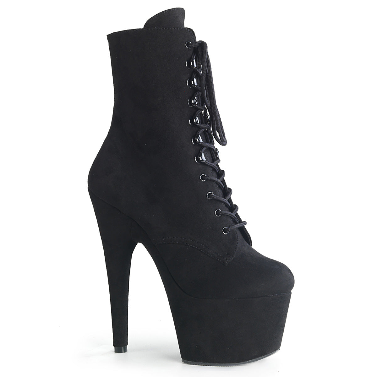 ADORE-1020FS Pleasers 7" Heel Black Exotic Dancing Ankle Boot