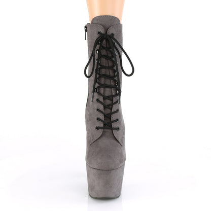 ADORE-1020FS Pleaser 7" Heel Grey Exotic Dance Ankle Boots-Pleaser- Sexy Shoes Alternative Footwear