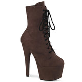 ADORE-1020FS Pleaser Mocha Faux Suede Platforms Exotic Dancing Ankle Boots