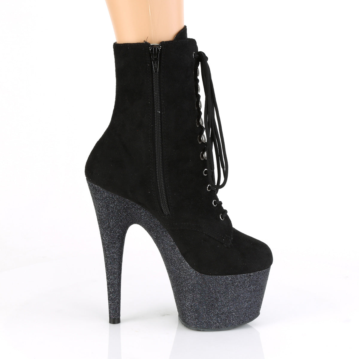 ADORE-1020FSMG 7 Inch Heel Black Exotic Dancing Ankle Boots-Pleaser- Sexy Shoes Fetish Heels