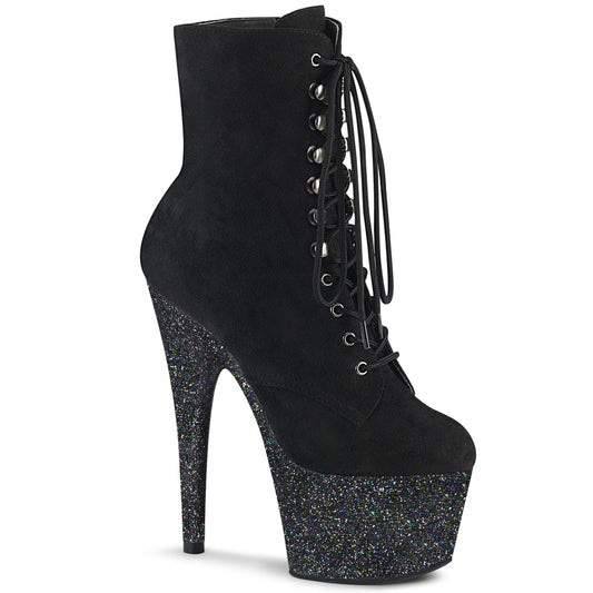 ADORE-1020FSMG 7 Inch Heel Black Exotic Dancing Ankle Boots-Pleaser- Sexy Shoes