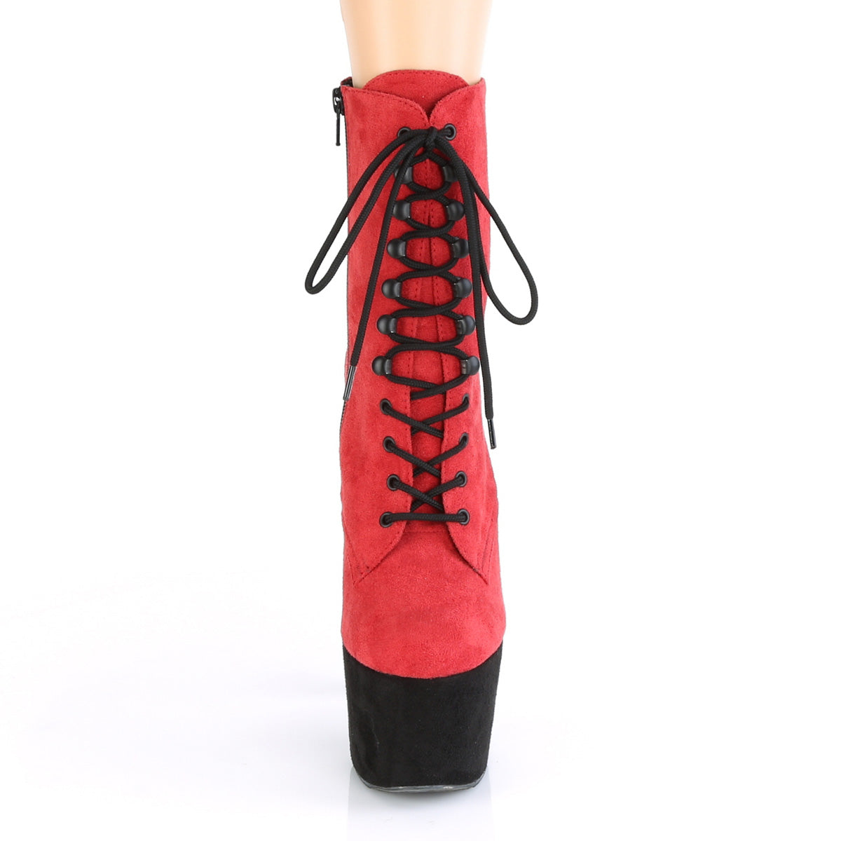 ADORE-1020FSTT Pleaser 7" Heel Red Exotic Dancing Ankle Boot-Pleaser- Sexy Shoes Alternative Footwear
