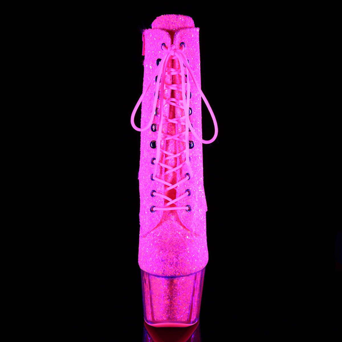 ADORE-1020G 7" Neon Pink Glitter Exotic Dancer Ankle Boots-Pleaser- Sexy Shoes Alternative Footwear