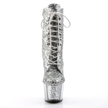 ADORE-1020G 7" Heel Silver Glitter Exotic Dancing Ankle Boot-Pleaser- Sexy Shoes Alternative Footwear