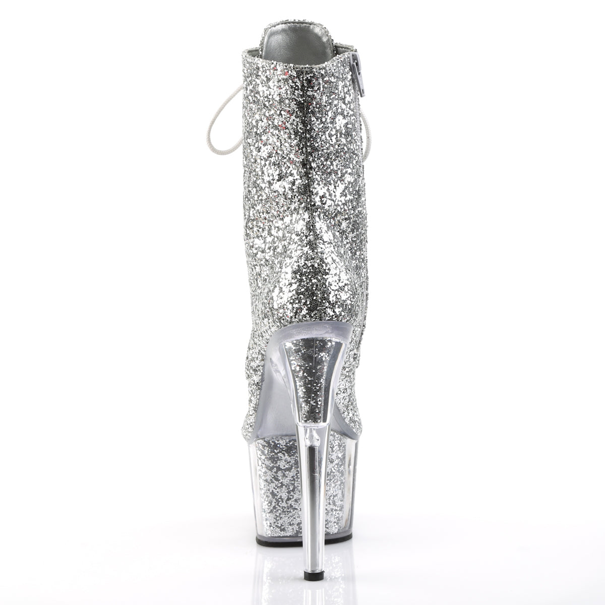 ADORE 1020G Pleaser 7 Heel Silver Glitter Exotic Dancing Ankle Boot