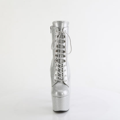 ADORE-1020GP Pleaser Silver Glitter Platform Ankle Boots