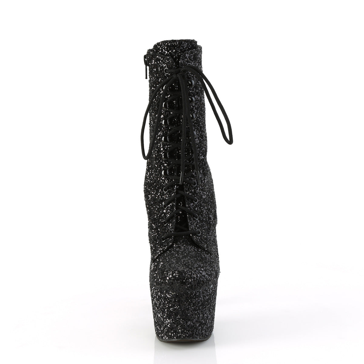 ADORE-1020GWR Pleaser Black Glitter Lace Up Kinky Boots