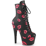 ADORE-1020KISSES Black Pleaser Pole Dancing Mean Girl Ankle Boots