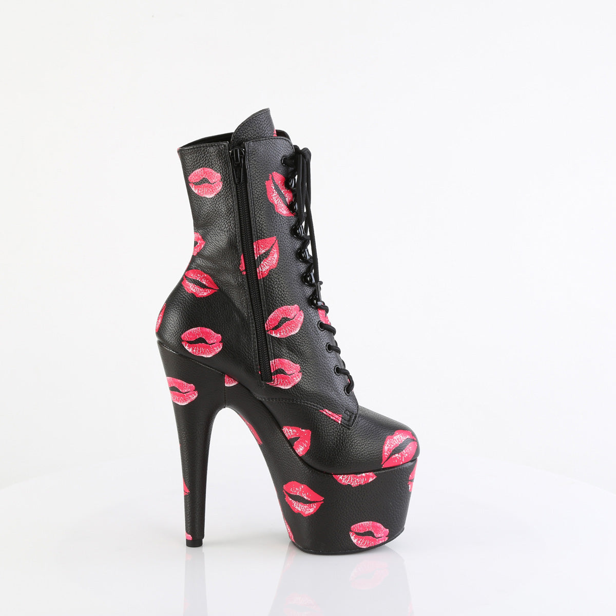 ADORE-1020KISSES Black Pleaser Pole Dancing Mean Girl Ankle Boots