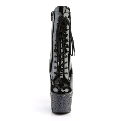 ADORE-1020LG 7" Heel Black Glitter Exotic Dancing Ankle Boot-Pleaser- Sexy Shoes Alternative Footwear